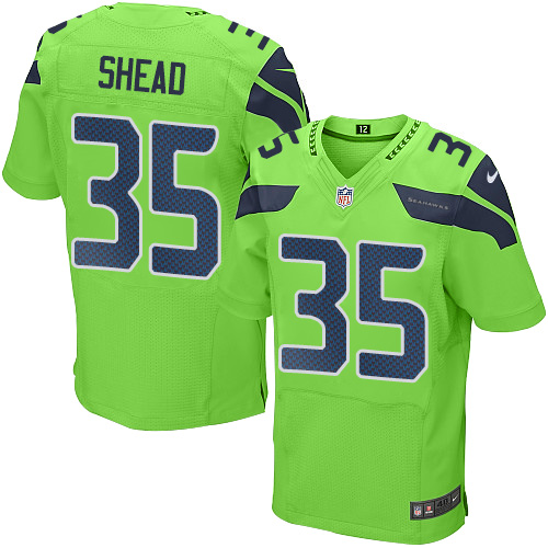 Men's Elite DeShawn Shead Nike Jersey Green - #35 Rush NFL Seattle Seahawks